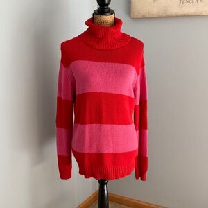 Isaac Mizrahi x Target Striped Turtleneck Sweater Women Size XL